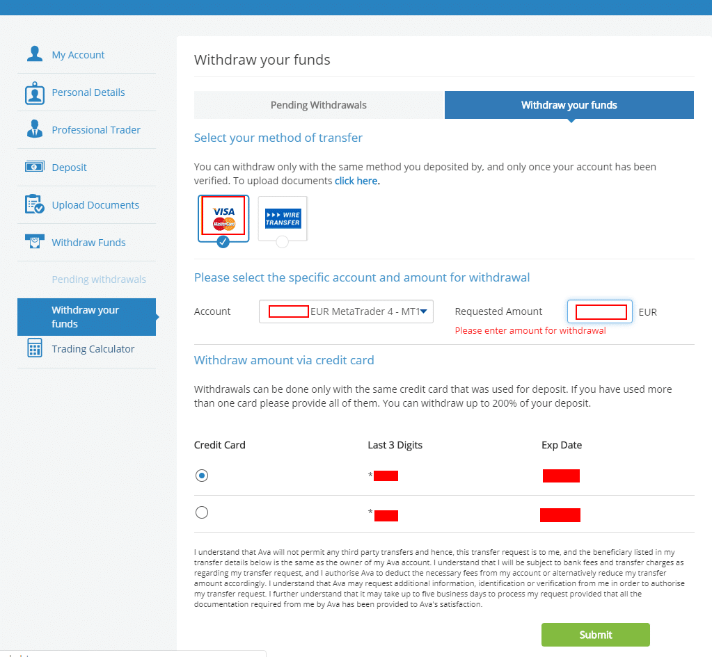 How To Withdraw from AvaTrade