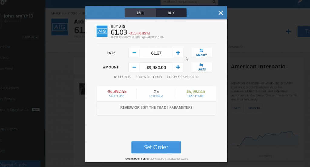 eToro Order Types