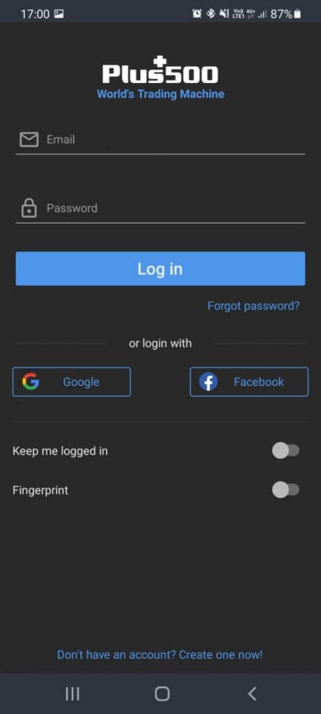 app login plus500